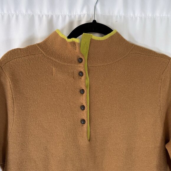 Maeve Sweater Dress Women's XL Mock Neck Brown Pockets Short Sleeve - Picture 11 of 12
